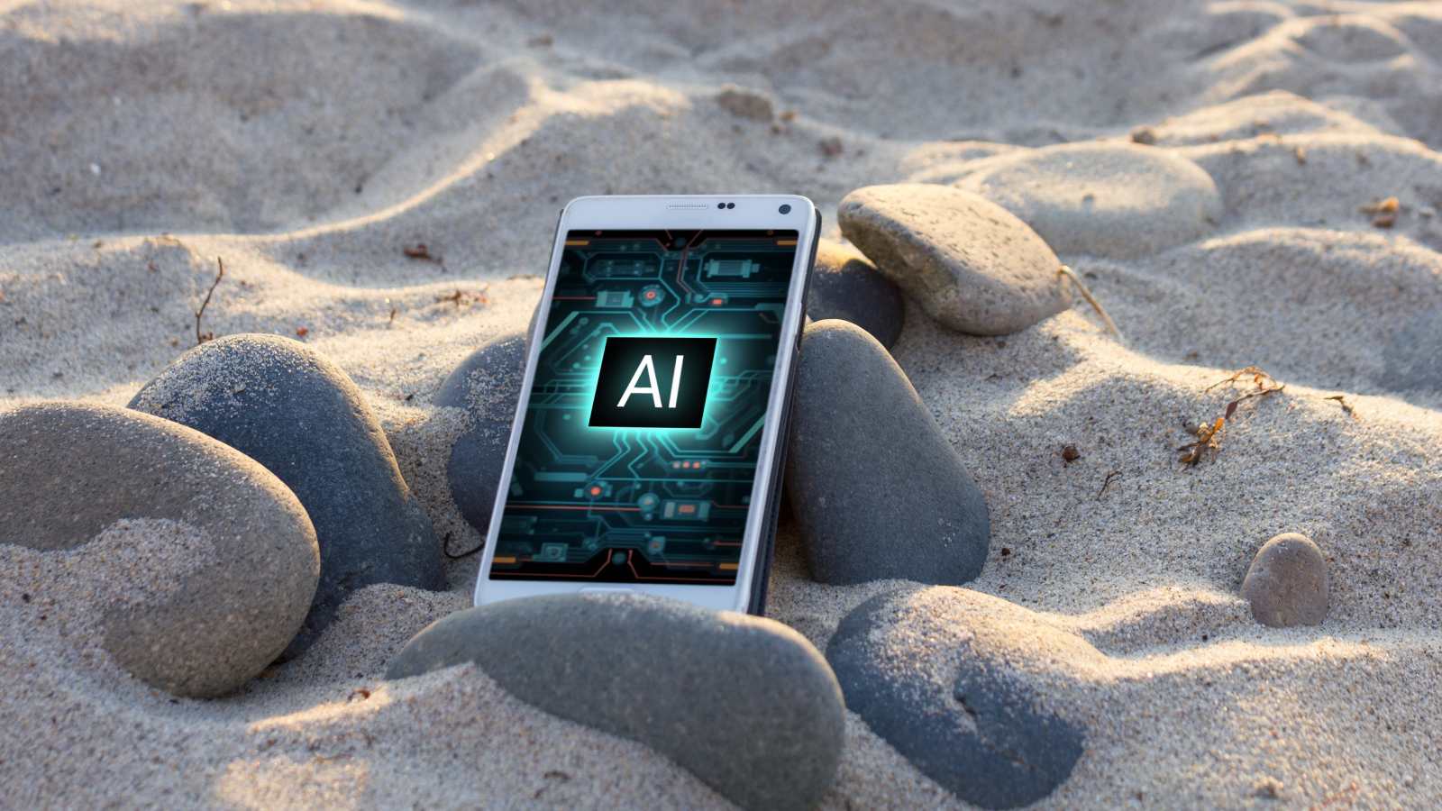 AI Op Telefoon In Het Zand Bij Overzicht AI Artikelen Zomer 1.jpg